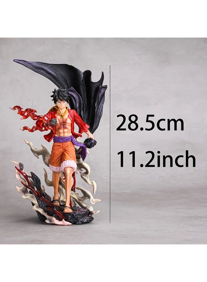 One Piece Luffy Walking Flying Action Figure With Flaming Fist And Black Wing - Image 2